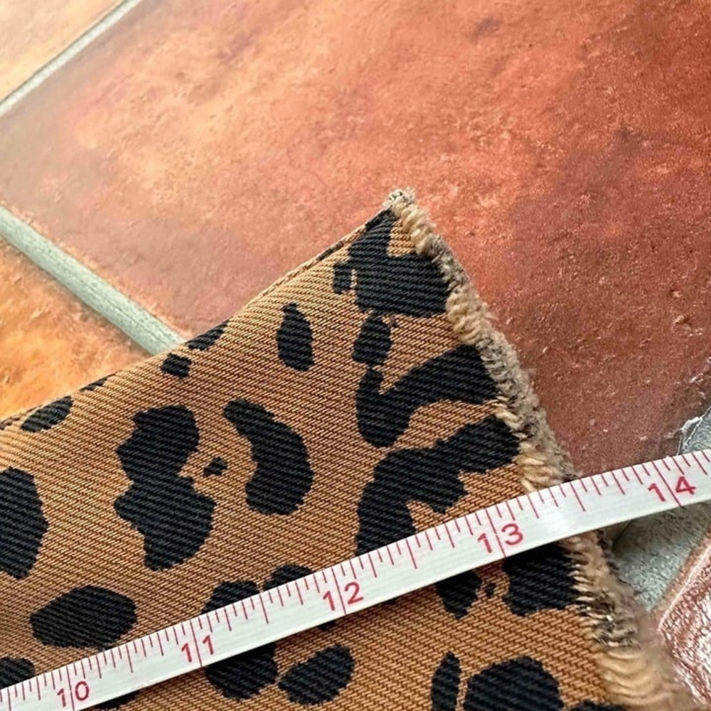 Free People Leopard Print Zipper Mini Denim Skirt Size 24 - Picture 7 of 8
